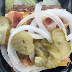Wendy's - Baconator bunless add veg. Yummy