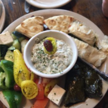 Manos Greek Restaurant - Sampler platter plenty for two or three people. - Mediterranean Near Me - Toledo, Ohio Manos Greek Restaurant - Sampler platter plenty for two or three people. - Mediterranean Near Me - Toledo, Ohio