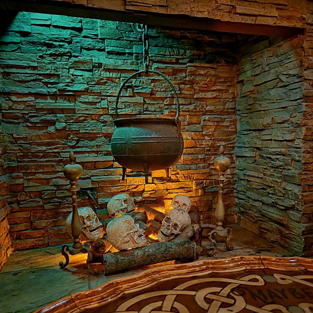 The Cauldron - Fireplace closeup! Mind the skulls - French Near Me - Buena Park, California The Cauldron - Fireplace closeup! Mind the skulls - French Near Me - Buena Park, California