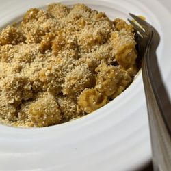 One Well Brewing - It Ain't Easy Mac & Cheeze: Radiotore Pasta, House-Made, Dairy-Free Mac Sauce, Panko Breadcrumbs.  (Kalamazoo Vegan Chef Challenge 5/25).