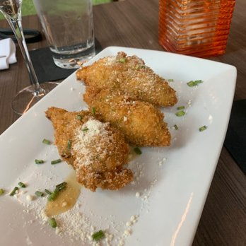 Weights + Measures - Wood Roasted Corn  Zucchini Fritters - Bars Near Me - Houston, Texas