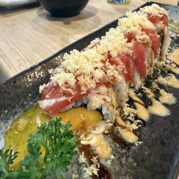 Go Go Sushi - All You Can Eat - Rolls covered in mango and teriyaki sauce trying to hide the fish taste. - Sushi Bars Near Me - Pasadena, California Go Go Sushi - All You Can Eat - Rolls covered in mango and teriyaki sauce trying to hide the fish taste. - Sushi Bars Near Me - Pasadena, California