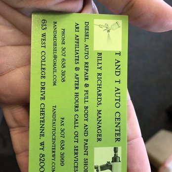 T and T Auto Center LLC - Business card - Body Shops Near Me - Cheyenne, Wyoming T and T Auto Center LLC - Business card - Body Shops Near Me - Cheyenne, Wyoming
