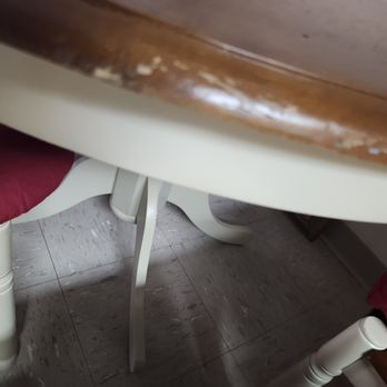Two Brothers Moving - Round Dining room table, must've rolled it. Scuff marks and bruising around It was definitely rolled and not padded. - Movers Near Me - New York, New York Two Brothers Moving - Round Dining room table, must've rolled it. Scuff marks and bruising around It was definitely rolled and not padded. - Movers Near Me - New York, New York