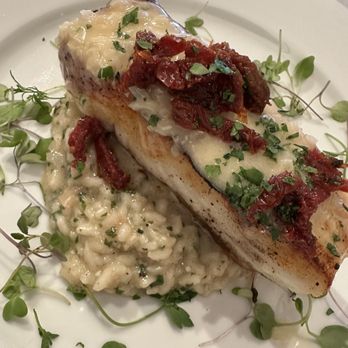 Bistro Moulin - Halibut with lemon risotto - Wine Bars Near Me - Monterey, California