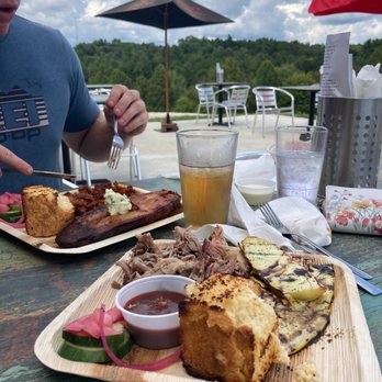 RedPoint BBQ - Pulled Bork with cornbread and summer squash, with Nashville hot chicken, baked potato, cornbread and an Ale 8 with a beautiful view! - Cocktail Bars Near Me - Campton, Kentucky RedPoint BBQ - Pulled Bork with cornbread and summer squash, with Nashville hot chicken, baked potato, cornbread and an Ale 8 with a beautiful view! - Cocktail Bars Near Me - Campton, Kentucky
