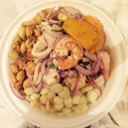Mistura Peruana - Ceviche Mixto is flavorful fresh and served cold. Everything in the bowl compliments each other