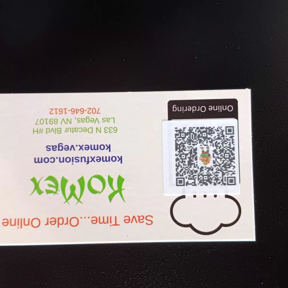 KoMex Fusion - Woops upside down. Business card. - Mexican Near Me - Las Vegas, Nevada KoMex Fusion - Woops upside down. Business card. - Mexican Near Me - Las Vegas, Nevada