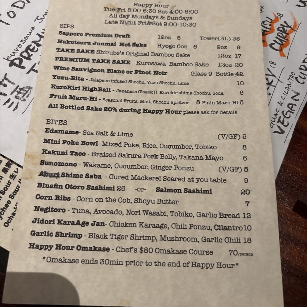 Menu happy hour Menu happy hour