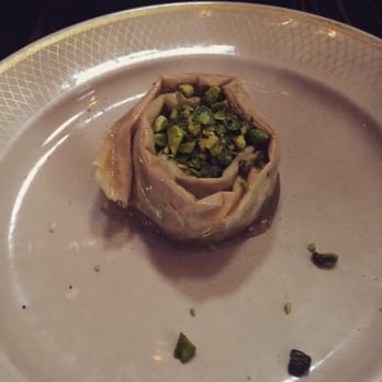 Mama Ayesha's Restaurant - Esh il afoor- phyllo with pistachios and Rose water syrup - Middle Eastern Near Me - Washington, DC, District of Columbia Mama Ayesha's Restaurant - Esh il afoor- phyllo with pistachios and Rose water syrup - Middle Eastern Near Me - Washington, DC, District of Columbia