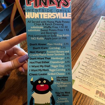 Pinky's Westside Grill - Kids Menu - American Near Me - Huntersville, North Carolina Pinky's Westside Grill - Kids Menu - American Near Me - Huntersville, North Carolina