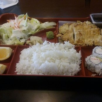 HERE Sushi & Bar - Chicken katsu bento $9.50, a bit overcooked but ok - Sushi Bars Near Me - Flower Mound, Texas HERE Sushi & Bar - Chicken katsu bento $9.50, a bit overcooked but ok - Sushi Bars Near Me - Flower Mound, Texas