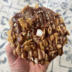 Finkles Bake Shop - Crunchy Mrs. -milk chocolate glaze, graham pieces, toffee, and almonds
