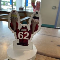 The Beach Plum - Placard to match the mascot outside