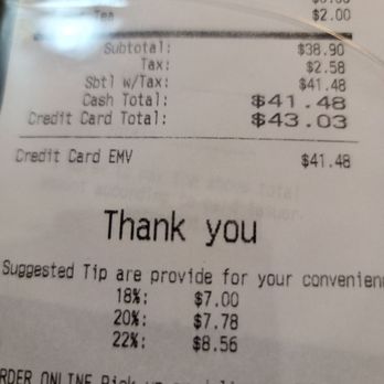 Thai Na Khon - They are charging extra to use your credit card. It works is that you take off a percentage if you pay cash NOT the other way around.. - Thai Near Me - Newton, New Jersey Thai Na Khon - They are charging extra to use your credit card. It works is that you take off a percentage if you pay cash NOT the other way around.. - Thai Near Me - Newton, New Jersey