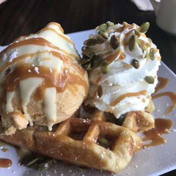 The Waffle Window - 2018 pumpkin special :: pumpkin ice cream on top of the waffle. Yum! - Breakfast & Brunch Near Me - Portland, Oregon The Waffle Window - 2018 pumpkin special :: pumpkin ice cream on top of the waffle. Yum! - Breakfast & Brunch Near Me - Portland, Oregon