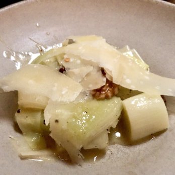 Pasquale Jones - Warm Braised Leeks – Toasted Walnut and Parmigiano Reggiano - Italian Near Me - New York, New York Pasquale Jones - Warm Braised Leeks – Toasted Walnut and Parmigiano Reggiano - Italian Near Me - New York, New York