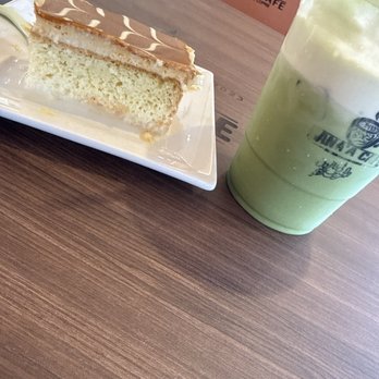 Sana'a Cafe - Matcha and caramel milk cake - Coffee & Tea Near Me - Hayward, California Sana'a Cafe - Matcha and caramel milk cake - Coffee & Tea Near Me - Hayward, California