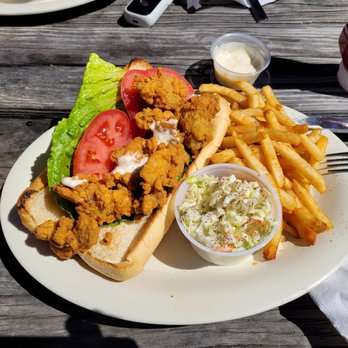 SeaCow Eatery - Oyster Po Boy - came with about a dozen oysters, several which I ate before taking this photo. - American Near Me - Edisto Beach, South Carolina