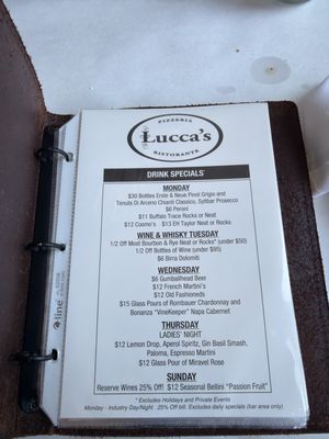 Menu photo 1 Lucca's Pizzeria & Ristorante La Grange, IL Menu photo 1 Lucca's Pizzeria & Ristorante La Grange, IL