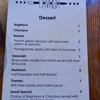 Lavash - Dessert menu - Persian/Iranian Near Me - San Francisco, California Lavash - Dessert menu - Persian/Iranian Near Me - San Francisco, California