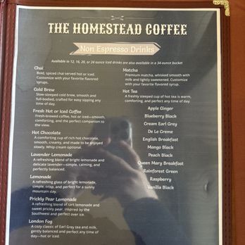 Homestead Cafe - April 2026 menu - Coffee & Tea Near Me - Albuquerque, New Mexico