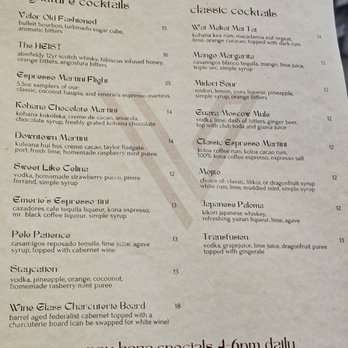 Valor - Menu - Cocktail Bars Near Me - Aiea, Hawaii