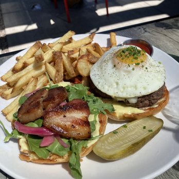 Trust - Burger with egg and bacon added - New American Near Me - San Diego, California