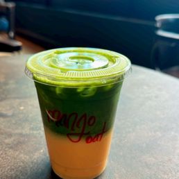 Iced Pineapple Mango oat latte
