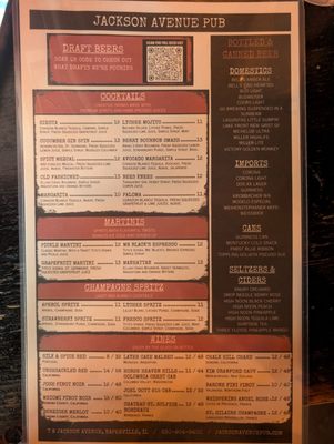 Menu photo 6 Jackson Ave Pub Naperville, IL