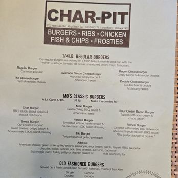 Char-Pit - June 2026 Menu Page 1 of 4 - American Near Me - Kings Beach, California