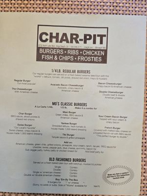 Menu photo 5 Char-Pit Kings Beach, CA