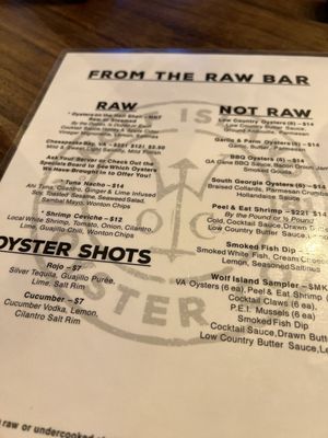 Menu photo 1 Wolf Island Oyster St. Simons Island, GA Menu photo 1 Wolf Island Oyster St. Simons Island, GA