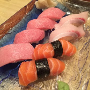 Yanagi Sushi - Toro, hamachi and salmon nigiri :) - Japanese Near Me - Honolulu, Hawaii Yanagi Sushi - Toro, hamachi and salmon nigiri :) - Japanese Near Me - Honolulu, Hawaii