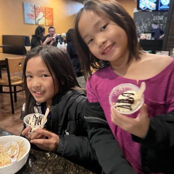 San Sushi - My girls with their vanilla ice cream and chocolate drizzle - Sushi Bars Near Me - Placentia, California San Sushi - My girls with their vanilla ice cream and chocolate drizzle - Sushi Bars Near Me - Placentia, California