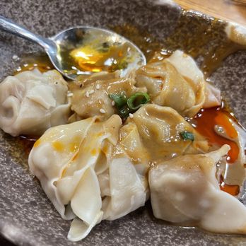 Dumpling Home - Pork Dumplings with Sesame Sauce and Red Chili Oil - Dim Sum Near Me - San Francisco, California Dumpling Home - Pork Dumplings with Sesame Sauce and Red Chili Oil - Dim Sum Near Me - San Francisco, California