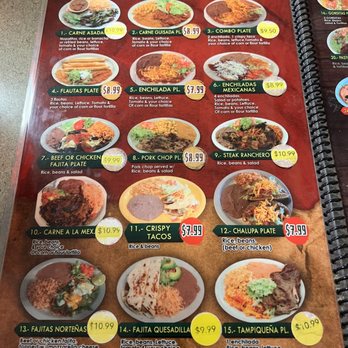 El Norteno - a menu for a mexican restaurant - Mexican Near Me - New Braunfels, Texas