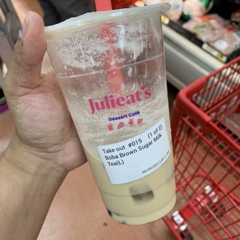 Julieats Dessert Cafe - Large Brown Sugar Milk Tea - Bubble Tea Near Me - Forest Hills, New York