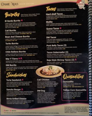 Menu photo 3 Dame Mas Urban Cantina Whittier, CA