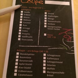 Restaurant Sternen Gmbh Bözberg - Lustige Idee, der Glacecoup zum selber zusammenstellen.