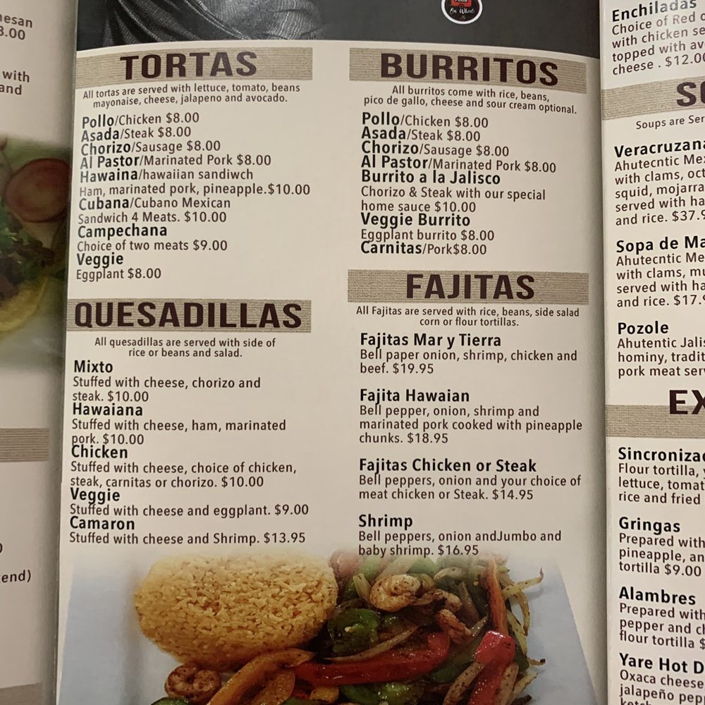 The Jefas Mexican Grill - Page 2 of menu - Mexican Near Me - Galena, Maryland The Jefas Mexican Grill - Page 2 of menu - Mexican Near Me - Galena, Maryland