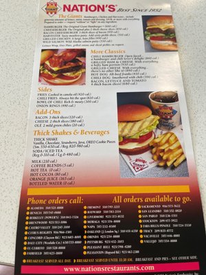 Menu photo 5 Nation's Giant Hamburgers Citrus Heights, CA