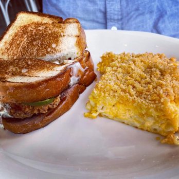 Tupelo Honey Southern Kitchen & Bar - Asheville Hot Chicken & Ranch Melt and side of mac & cheese - Southern Near Me - Indianapolis, Indiana Tupelo Honey Southern Kitchen & Bar - Asheville Hot Chicken & Ranch Melt and side of mac & cheese - Southern Near Me - Indianapolis, Indiana
