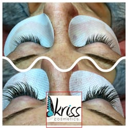 Kriss Cosmetics - Eyelash extensions, before and after