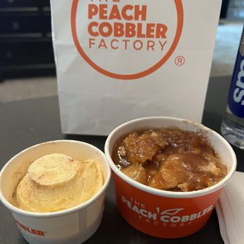 The Peach Cobbler Factory - PEACH COBBLER and SIDE ICE CREAM - Desserts Near Me - Burleson, Texas The Peach Cobbler Factory - PEACH COBBLER and SIDE ICE CREAM - Desserts Near Me - Burleson, Texas