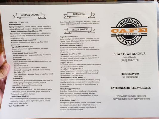 Menu photo 1 Harvest Thyme Cafe Alachua, FL
