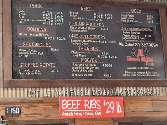 Menu photo 2 Hard Eight BBQ Burleson, TX