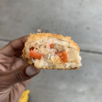 Loving Hut Redlands - Inside of Indonesian croquettes - Vegan Near Me - Redlands, California