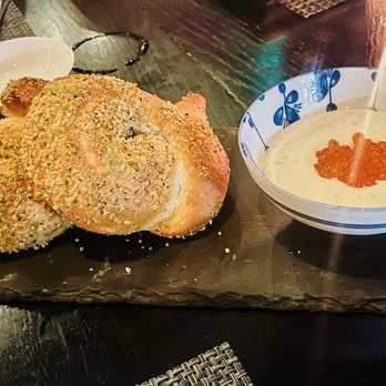 Mizu - Japanese Milk Bread w/ Yogurt Dip & Roe - Seafood Near Me - Charlotte, North Carolina Mizu - Japanese Milk Bread w/ Yogurt Dip & Roe - Seafood Near Me - Charlotte, North Carolina