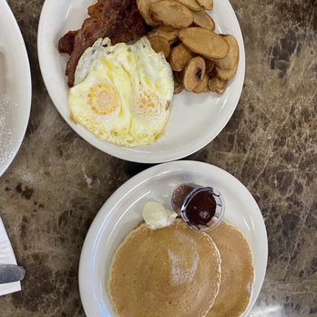 Cafe Amri - Two eggs, bacon, pancakes and potatoe - Breakfast & Brunch Near Me - Oxnard, California Cafe Amri - Two eggs, bacon, pancakes and potatoe - Breakfast & Brunch Near Me - Oxnard, California